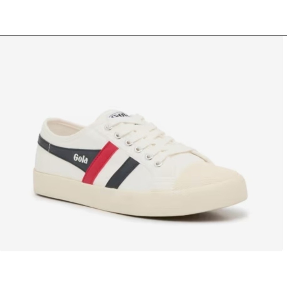 Gola Wms Coaster Low Top Canvas Vegan Sneakers White Red & Navy Size 9 NEW! $75